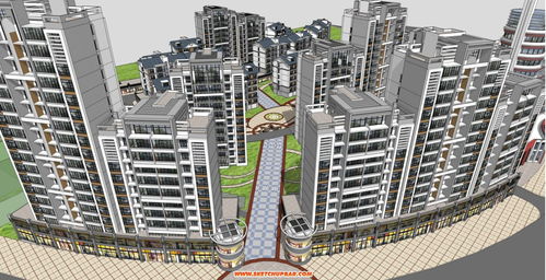 非居住房地产租赁 基于SketchUp模型库的住宅小区规划设计应用探索